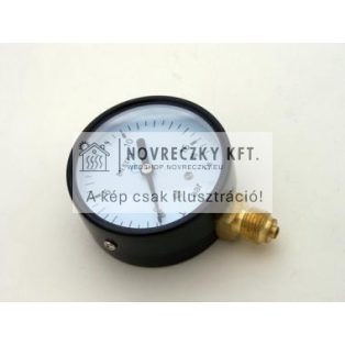   Nyomásmérő fekete, 0-16 bar, alsó csatlakozás, 1/4", d=63 mm, 1,6%