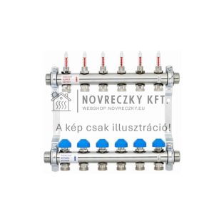   HKV2013A-4 Watts 4 körös osztó-gyűjtő nemesacél, HKV2013A, 1"km-3/4"EK, 50 mm, M30x1,5, 4 l6p