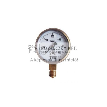 Dry-Radial manométer gázra Ø100 mm, Class 1,6 , G1/2", 0-60 mbar, 0...60°C, IP31