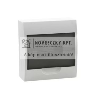 Kanlux 3832 műanyag kiselosztó, 8 modul, 1 sor, IP40, szürke színű ajtóval, falon kívüli