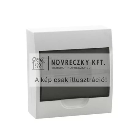 Kanlux 3832 műanyag kiselosztó, 8 modul, 1 sor, IP40, szürke színű ajtóval, falon kívüli