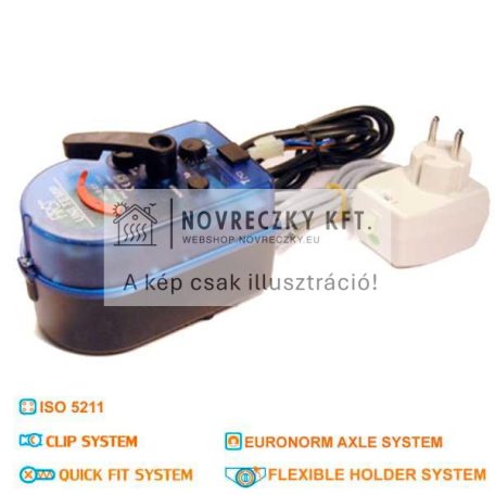 UNI TEMP hőmérséklet szabályozóval egybeépített motor 230V, digitális kijelző, 15Nm, 73s/90°