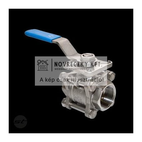 V55A Rozsdamentes golyóscsap 3/4", PN69, -20...+180°C, ISO pad