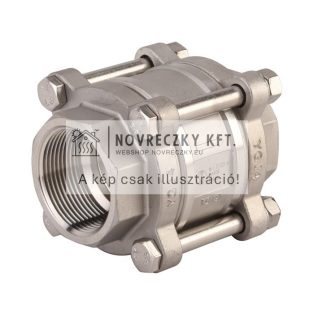 Rozsdamentes acél CF8M rugós visszacsapó szelep 3/4", BSP menetes végekkel, 3 részes