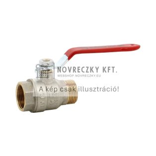 Sárgaréz golyóscsap 3/4" KB, max.30 bar, PTFE, -10...120°C, teljes keresztmetszetű