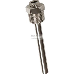 THE-MS 100mm merülőhüvely, nikkelezett réz, R1/2", 16 bar, max. 130°C, tömszelencés Ø8mm - Ø5,2mm
