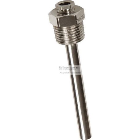 THE-MS 100mm merülőhüvely, nikkelezett réz, R1/2", 16 bar, max. 130°C, tömszelencés Ø8mm - Ø5,2mm