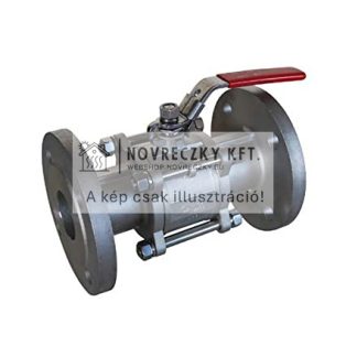 Rozsdamentes acél golyóscsap DN25, karimás, -20...+180°C, 160 mm, PN40, RTFE tömítés