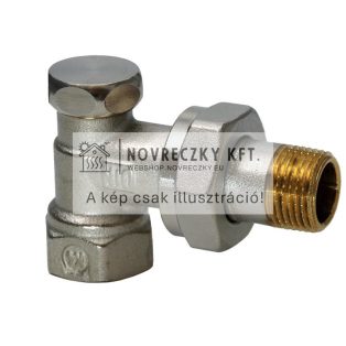 AEN20 Visszatérő radiátorszelep, sarok kivitel, 3/4”, DN20, kv = 0,2 - 3,0 m³/h