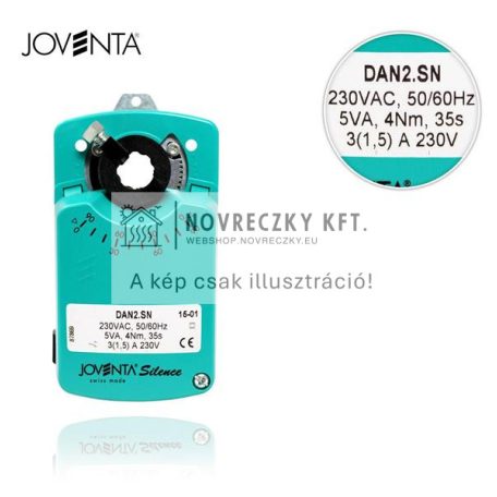 DAN2.SN zsalumozgató 230VAC, 4Nm, 35sec, 0.8m², 4W, nyit-zár/3pont+segédkapcsoló, IP40