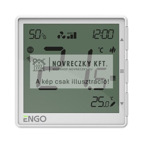 EFAN-230W Fan-coil termosztát, 2-/4-csöves, 3-sebességes ventilátor, 230V, WIFI, fehér