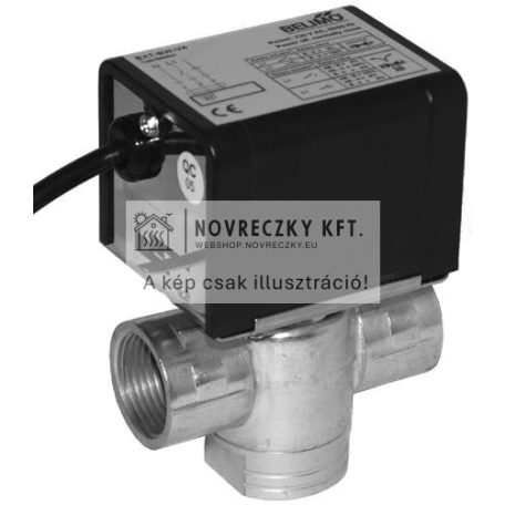 EXT-SW-E253V4C8 Motoros szelep, 3-járatú, rúgóvisszatérítés, 1", 230V, kvs=6,9 m3/h, ΔPS=1,3 bar