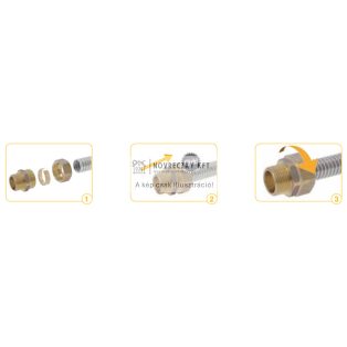 IRF212 Fitting BB flexibilis csőhöz 1/2"