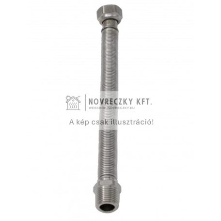 Nyújtható rozsdamentes acél (INOX) víz flexi cső 3/4"KB x 220-440mm kazán bekötéshez