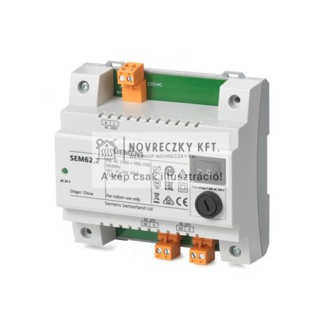 SEM62.2 Transzformátor 24V AC, sínre szerelhető, IP20, beépített hálózati kapcsoló és biztosítékkal