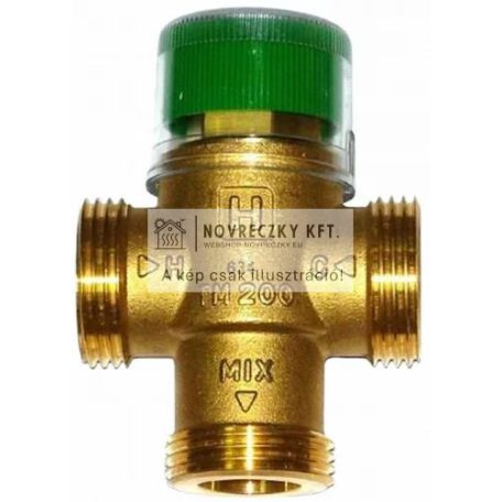 TM200-3/4E termosztatikus keverőszelep, HMV, forrázásvédelem, 3/4", KM, 30...60°C, kvs=1,6