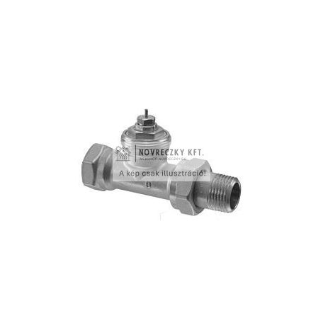 VDN115 Egyenes radiátorszelep előbeállítási lehetőséggel, M30 x 1,5 mm,1/2", DN15, kv=0,1-0,89
