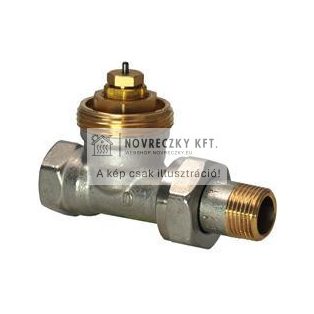 VDN215 Egyenes radiátorszelep előbeállítási lehetőséggel, M30 x 1,5 mm, rövid kivitel, 1/2", DN15