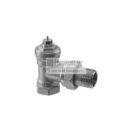 VEN115 Sarok radiátorszelep előbeállítási lehetőséggel, M30 x 1,5 mm, 1/2", DN15, kv=0,1-0,89