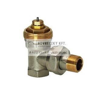 VEN215 Sarok radiátorszelep előbeállítási lehetőséggel, M30 x 1,5 mm, rövid kivitel, 1/2", DN15