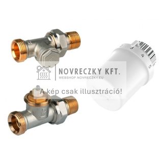 Termosztatikus radiátorszelep szett, egyenes, KM, DN15 (T3019 + V2026DSX15 + V2427D0015)